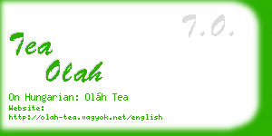 tea olah business card